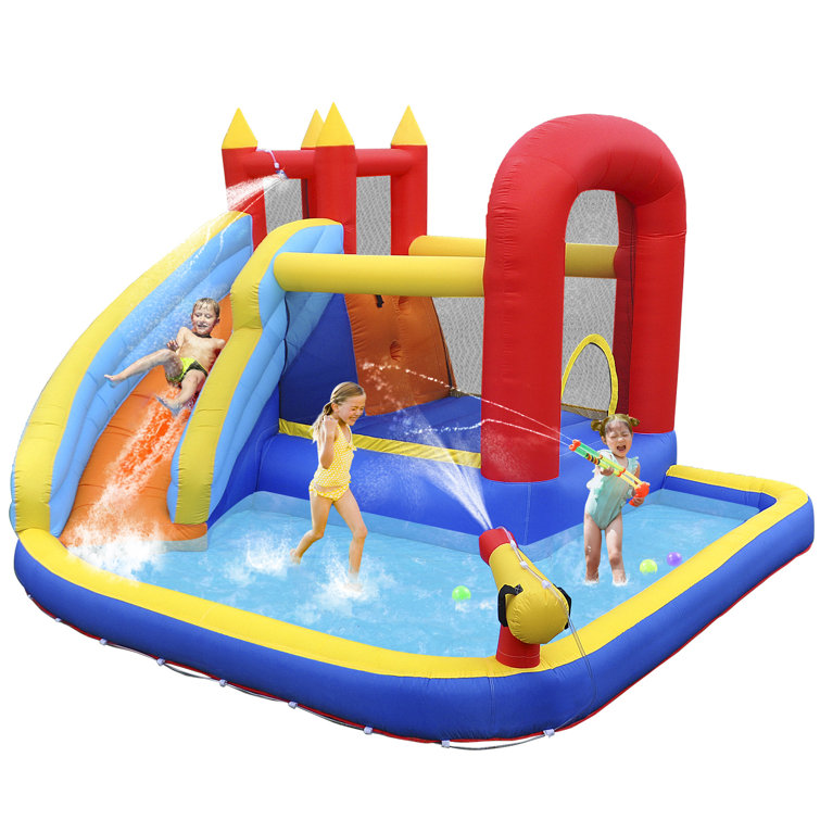 Bouncer water outlet slide